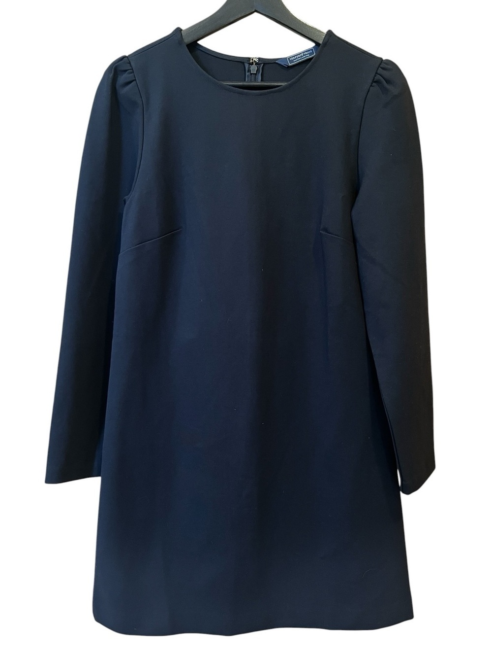 Vineyard Vines Ponte Puff Sleeve Dress Jet Black Size Small NWT Preppy Classic